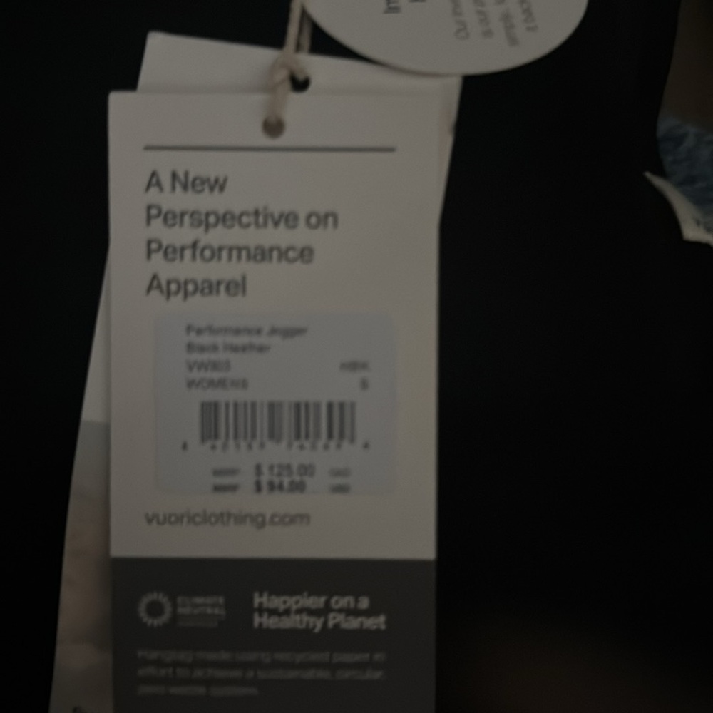 NWT Vuori Performance Jogger Black Heather - Picture 8 of 8
